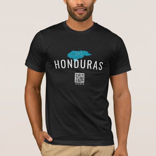 Honduras Coordinates QR Code T-Shirt (Framsida)