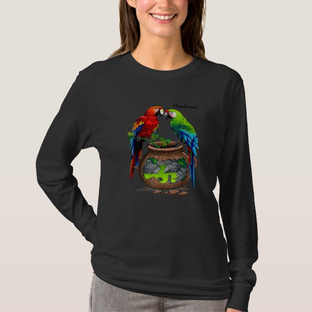 Honduras Copan maya papegojor T Shirt (Framsida)