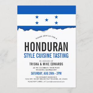 Honduras Cuisine Party Flagga Vita Inbjudan