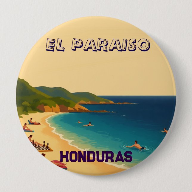  Honduras EL PARAISO Retro poster Knapp (Framsida)