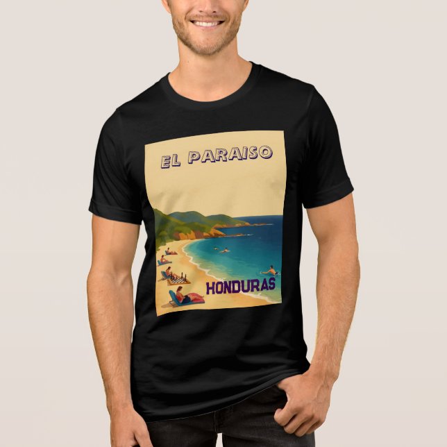  Honduras EL PARAISO Retro poster T Shirt (Framsida)