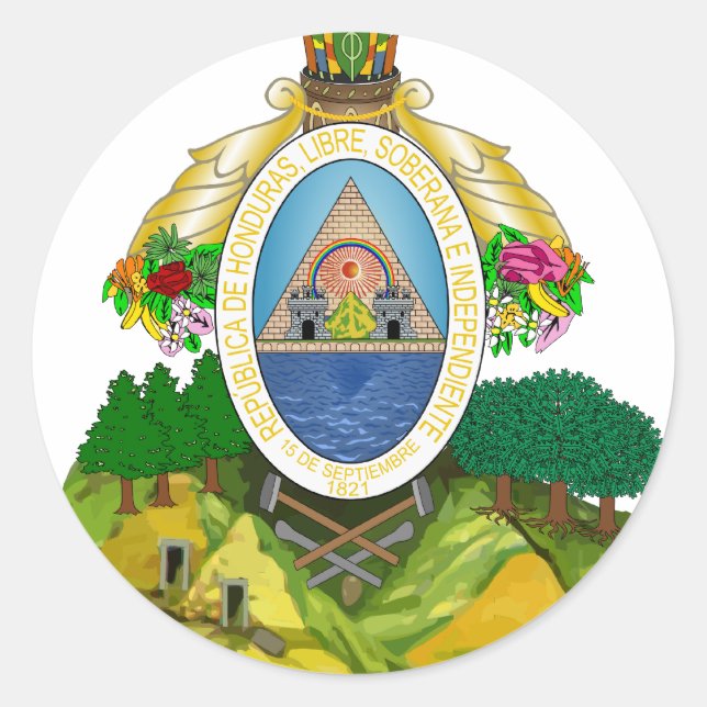honduras emblem runt klistermärke (Framsida)