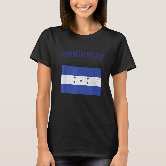 Honduras Flagga 1 T Shirt (Framsida)