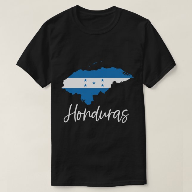 Honduras Flagga Centralamerika Copan Latina Camisa T Shirt (Design framsida)