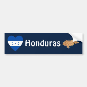 Honduras Flagga Hjärta + Karta Bildskärmsskydd Bildekal