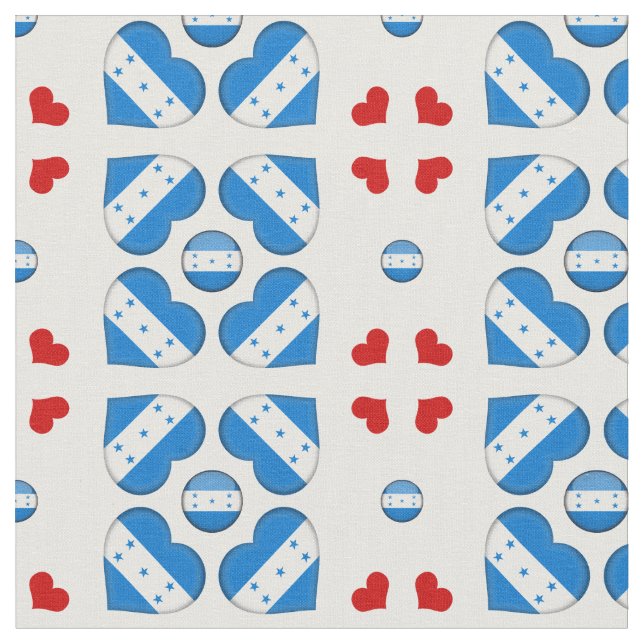 Honduras Flagga & Honduras Heart mode Fabric Tyg (Närbild)