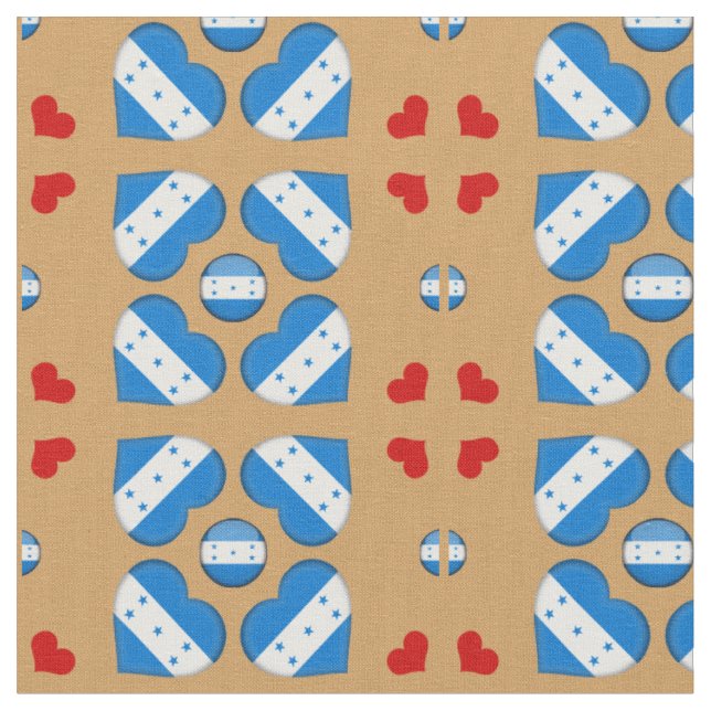 Honduras Flagga & Honduras Heart mode Fabric Tyg (Närbild)