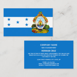 Honduras Flagga & Jacka of Arm, Flagga Honduras Visitkort