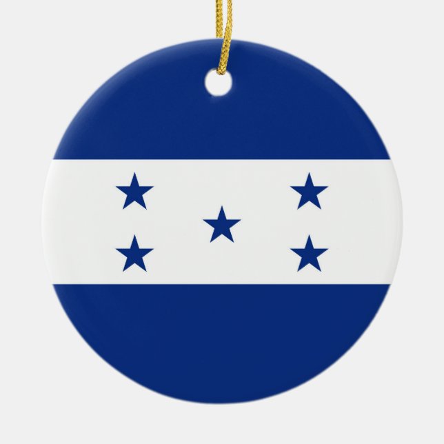 Honduras flagga julgransprydnad keramik (Framsidan)