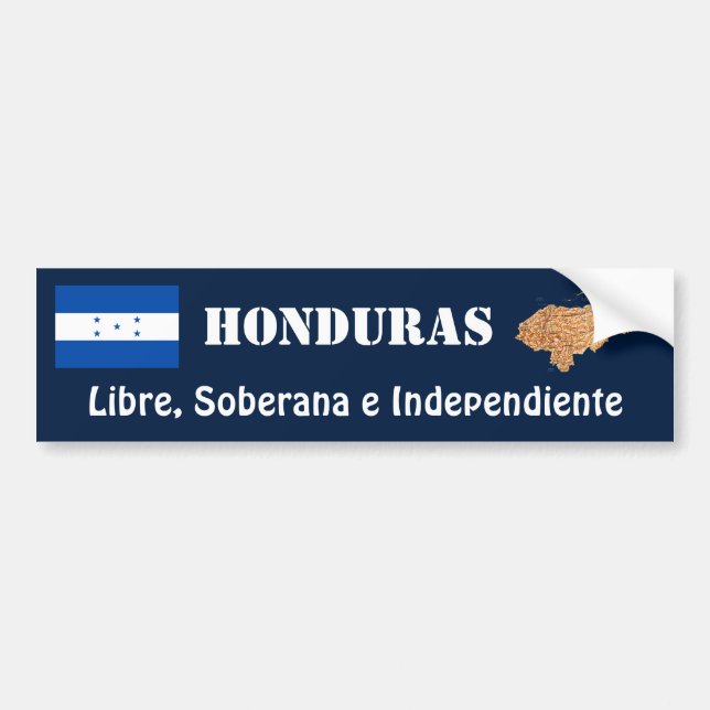 Honduras Flagga + Karta Bildörsticker Bildekal (Framsidan)