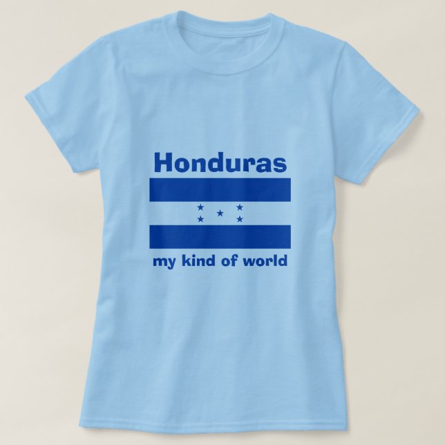 Honduras Flagga + Karta + Text T-Shirt (Design framsida)
