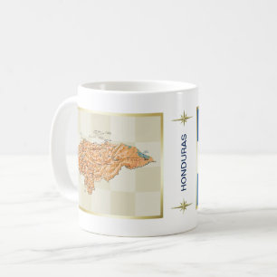 Honduras flagga + Kartamugg Kaffemugg