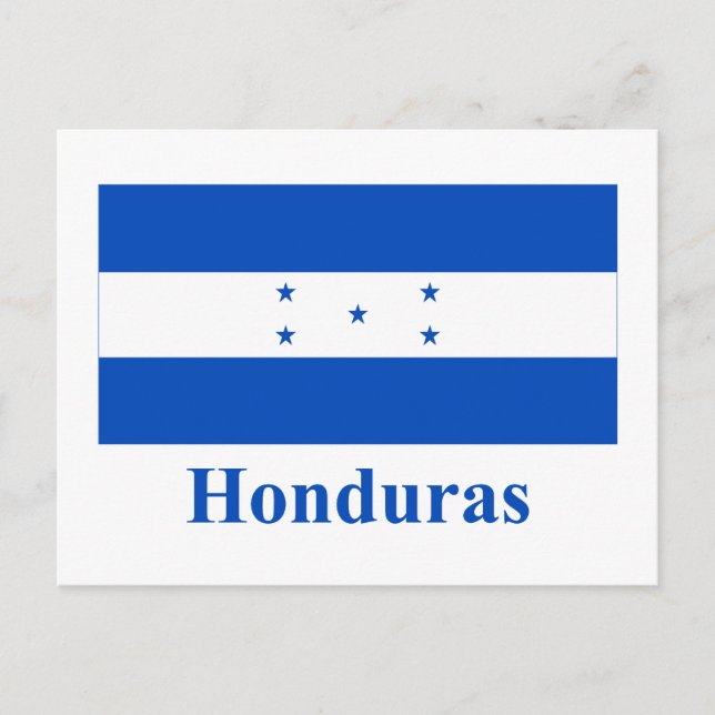 Honduras Flagga med Namn Vykort (Framsida)