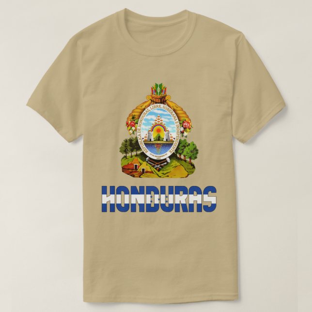 Honduras Flagga och Jacka av Arm Patriotic T Shirt (Design framsida)