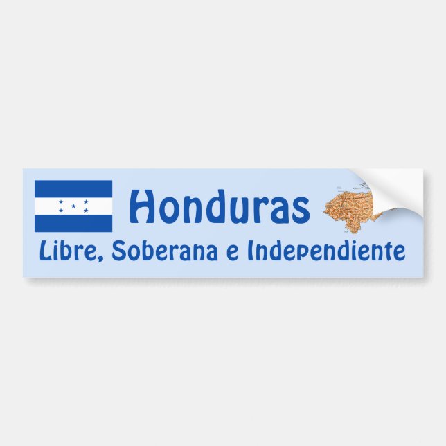 Honduras Flagga och Karta Bumperdekal Bildekal (Framsidan)