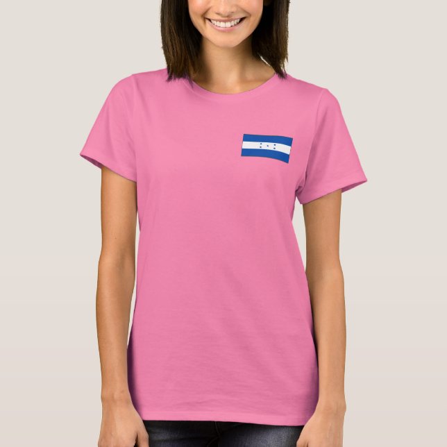 Honduras Flagga och Karta dk T-Shirt (Framsida)