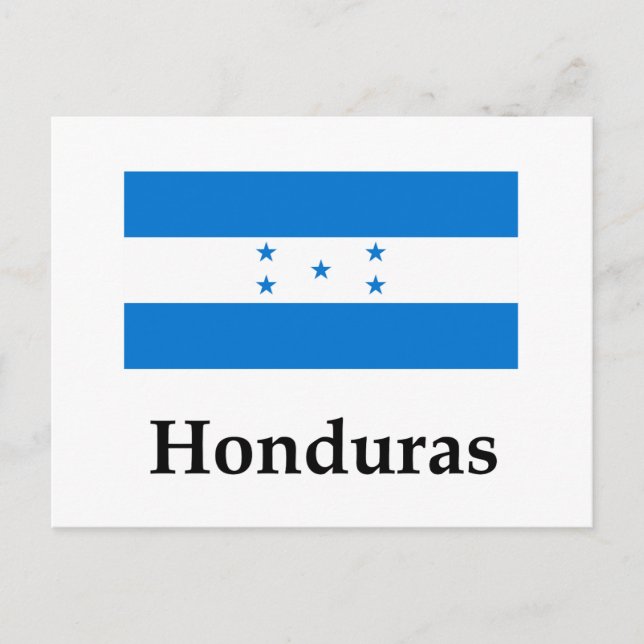 Honduras Flagga och Namn Vykort (Framsida)