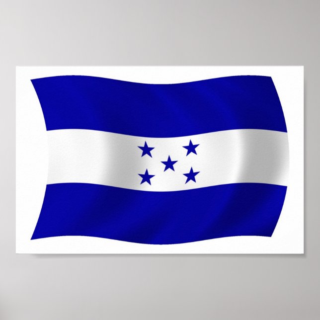 Honduras Flagga Poster Skriv ut (Framsidan)