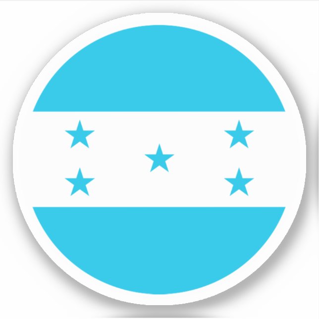 Honduras Flagga Round Sticker Klistermärken (Framsida)