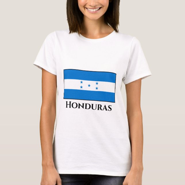 Honduras Flagga T Shirt (Framsida)