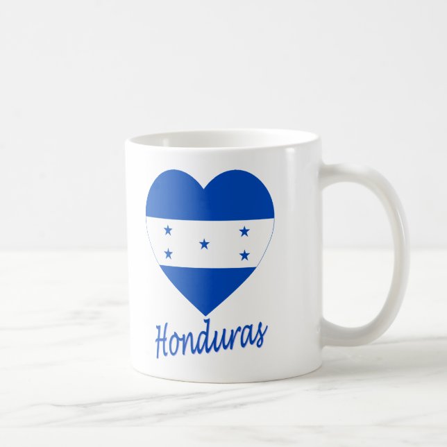 Honduras flaggahjärta kaffemugg (Höger)