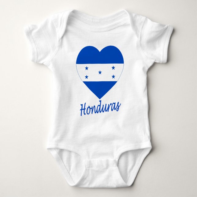 Honduras flaggahjärta t shirt (Framsida)
