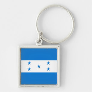 Honduras Fyrkantig Silverfärgad Nyckelring