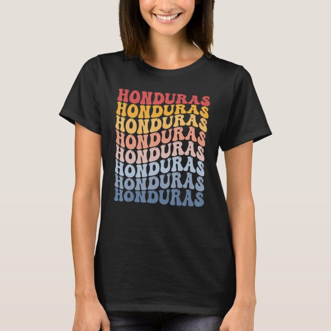 Honduras Groovy Retro Honduran T Shirt (Framsida)