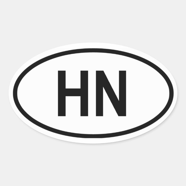 Honduras ’HN’ Ovalt Klistermärke (Framsida)