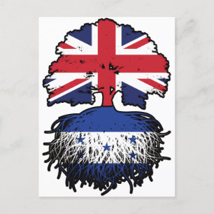 Honduras Honduran British Träd Roots Flagga Vykort