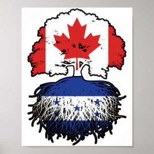Honduras Honduran Canadian Träd Roots Flagga Poster