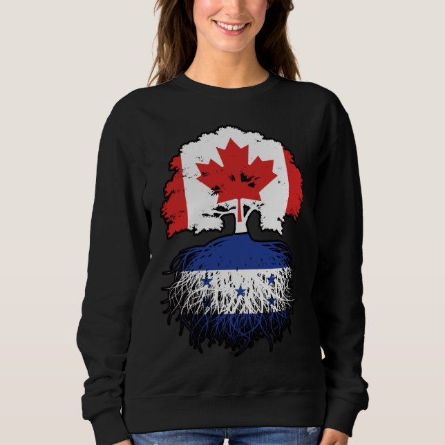Honduras Honduran Canadian Träd Roots Flagga T Shirt (Framsida)
