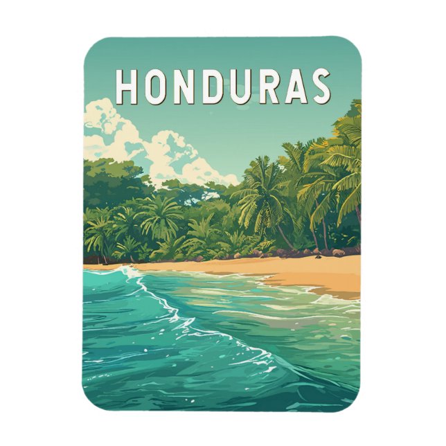 Honduras Illustration Resa Konst Vintage Magnet (Vertikal)