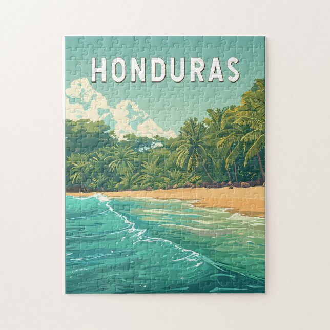 Honduras Illustration Resa Konst Vintage Pussel (Vertikal)