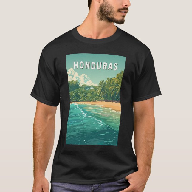 Honduras Illustration Travel Art Vintage T Shirt (Framsida)