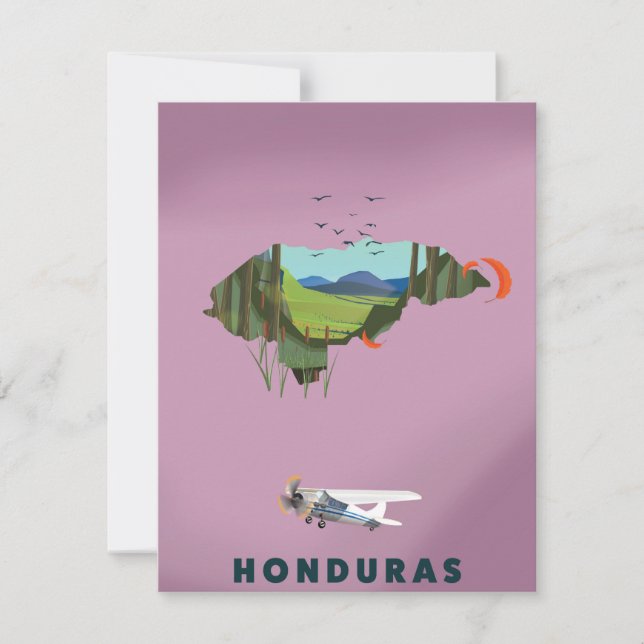 Honduras Illustrerad kartoreseaffisch (Framsida)