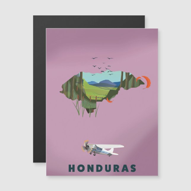 Honduras Illustrerad kartoreseaffisch (Fram/baksida)