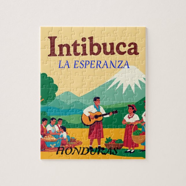  Honduras INTIBUCA Retro poster Pussel (Vertikal)