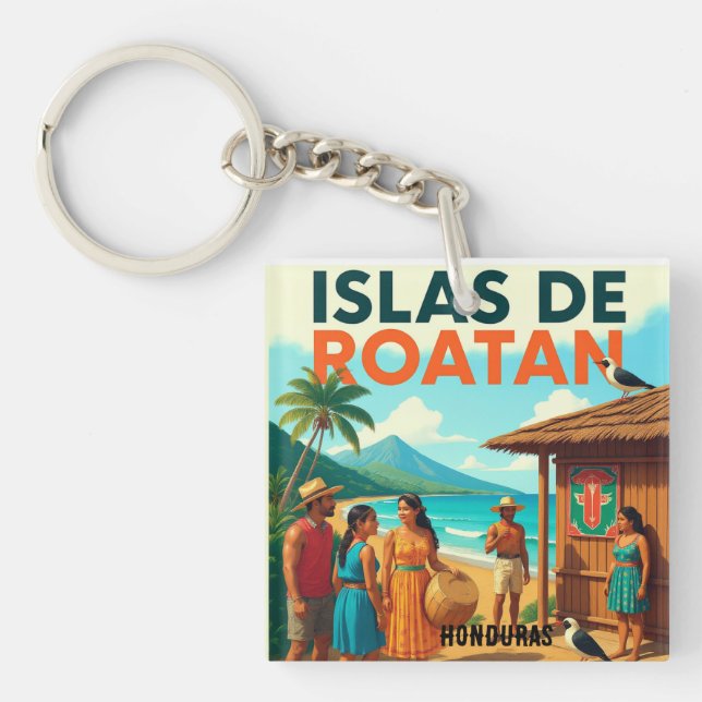  Honduras ISLAS DE ROATAN Retro poster (Framsidan)