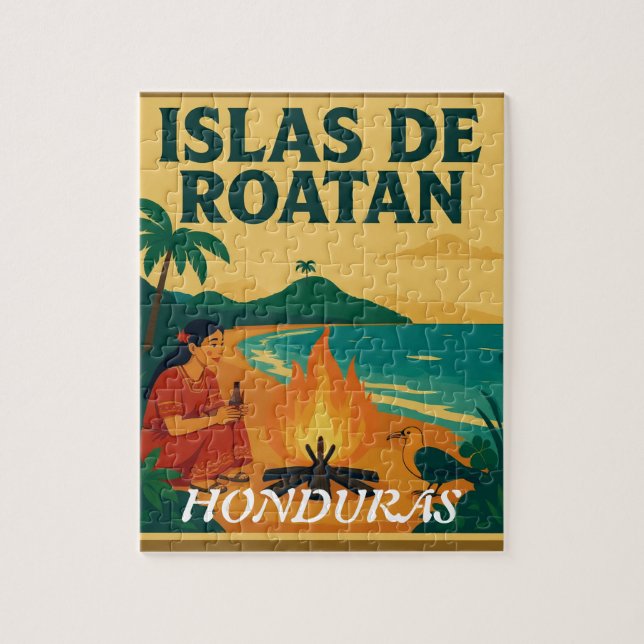  Honduras ISLAS DE ROATAN Retro poster Pussel (Vertikal)