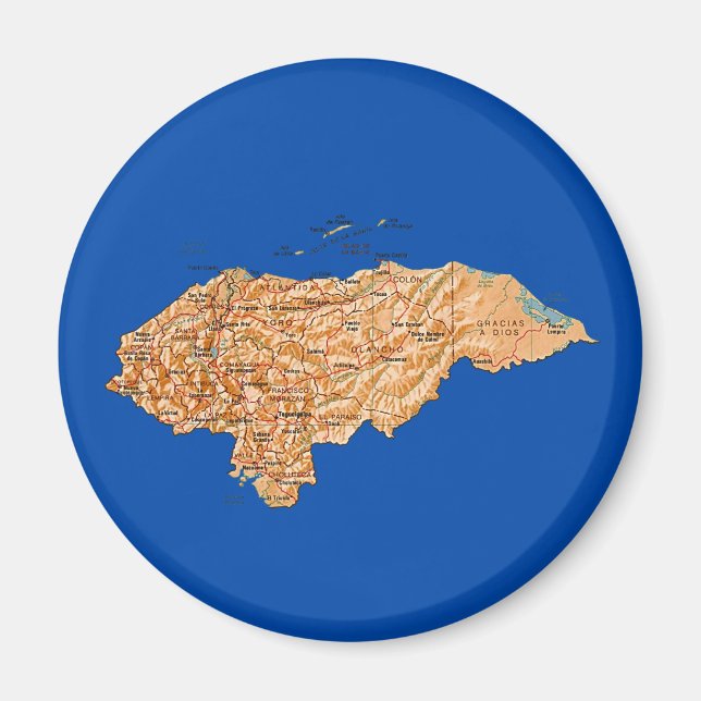 Honduras Karta Magnet (Framsidan)