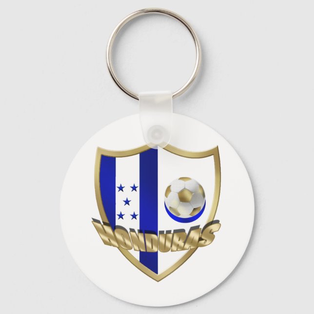 Honduras logotyp emblem La Catrachos Shield Nyckelring (Framsida)