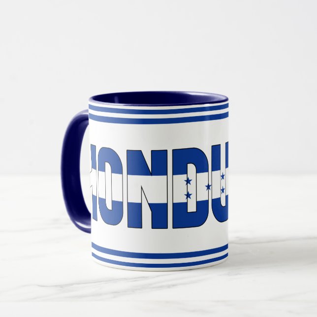 Honduras National Flagga Patriotic Coffee Mugg (Framsida vänster)