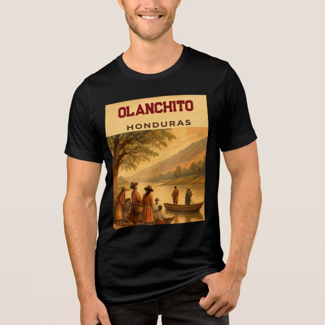  Honduras Olanchito Retro poster T Shirt (Framsida)