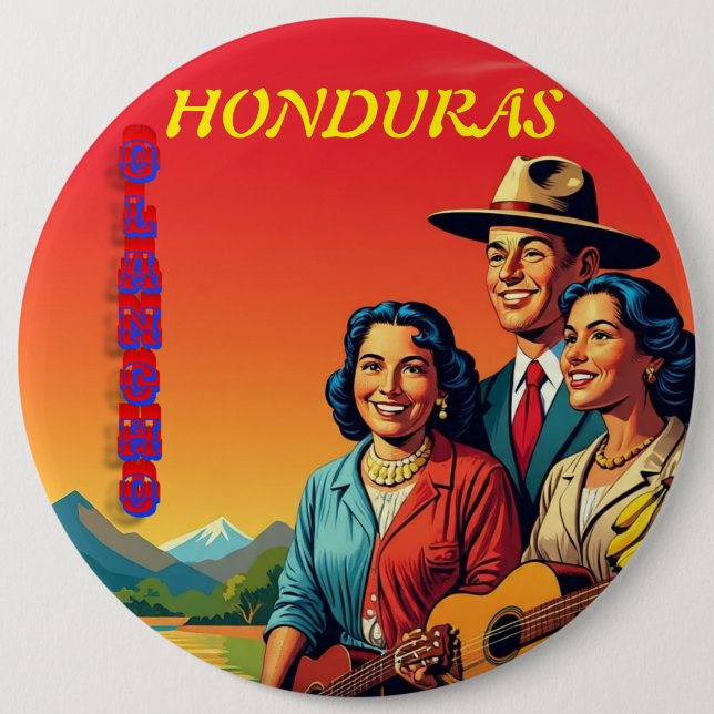  Honduras OLANCHO Retro poster Knapp (Framsida)