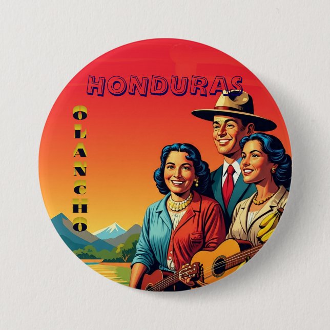  Honduras OLANCHO Retro poster Knapp (Framsida)