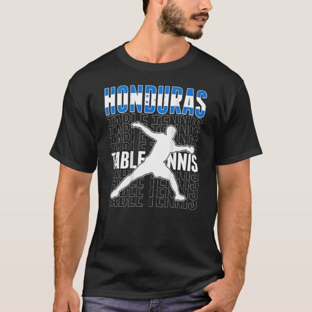 Honduras Ping Pong Honduran Bord Tennis Support T Shirt (Framsida)