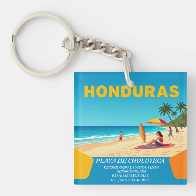  Honduras PLAYA DE CHOLUTECA Retro poster (Framsidan)