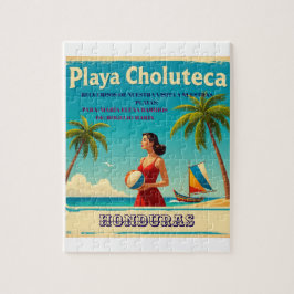  Honduras PLAYAS CHOLUTECA Retro poster Pussel