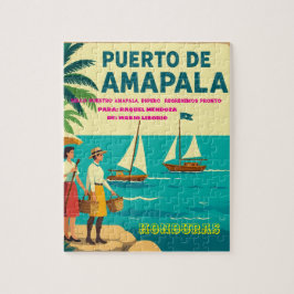  Honduras Puerto AMAPALA Retro poster Pussel